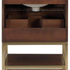 Meridian Furniture Monad 24" Genuine Marble Top, Steel And Glass Base Vanity