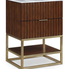 Meridian Furniture Monad 24" Genuine Marble Top, Steel And Glass Base Vanity