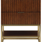 Meridian Furniture Monad 30" Genuine Marble Top, Steel And Glass Base Vanity