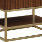 Meridian Furniture Monad 30" Genuine Marble Top, Steel And Glass Base Vanity