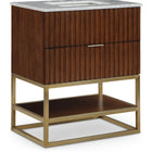 Meridian Furniture Monad 30" Genuine Marble Top, Steel And Glass Base Vanity