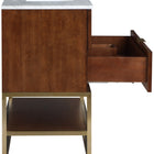 Meridian Furniture Monad 36" Genuine Marble Top, Steel And Glass Base Vanity