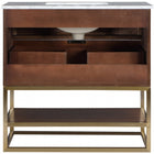 Meridian Furniture Monad 36" Genuine Marble Top, Steel And Glass Base Vanity