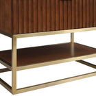 Meridian Furniture Monad 36" Genuine Marble Top, Steel And Glass Base Vanity