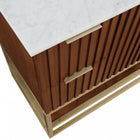 Meridian Furniture Monad 48" Genuine Marble Top, Steel And Glass Base Vanity