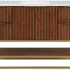 Meridian Furniture Monad 48" Genuine Marble Top, Steel And Glass Base Vanity
