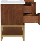 Meridian Furniture Monad 48" Genuine Marble Top, Steel And Glass Base Vanity