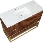 Meridian Furniture Monad 48" Genuine Marble Top, Steel And Glass Base Vanity