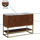 Meridian Furniture Monad 48" Genuine Marble Top, Steel And Glass Base Vanity