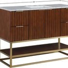 Meridian Furniture Monad 48" Genuine Marble Top, Steel And Glass Base Vanity
