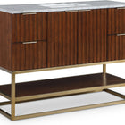 Meridian Furniture Monad 48" Genuine Marble Top, Steel And Glass Base Vanity