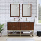 Meridian Furniture Monad 60" Genuine Marble Top, Steel And Glass Base Vanity