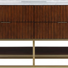 Meridian Furniture Monad 60" Genuine Marble Top, Steel And Glass Base Vanity