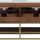 Meridian Furniture Monad 60" Genuine Marble Top, Steel And Glass Base Vanity