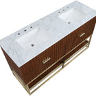 Meridian Furniture Monad 60" Genuine Marble Top, Steel And Glass Base Vanity