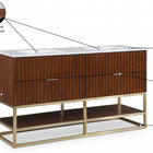 Meridian Furniture Monad 60" Genuine Marble Top, Steel And Glass Base Vanity
