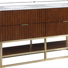 Meridian Furniture Monad 60" Genuine Marble Top, Steel And Glass Base Vanity