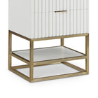 Meridian Furniture Monad 24" Genuine Marble Top, Steel And Glass Base Vanity