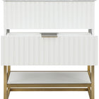 Meridian Furniture Monad 30" Genuine Marble Top, Steel And Glass Base Vanity