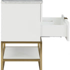 Meridian Furniture Monad 30" Genuine Marble Top, Steel And Glass Base Vanity