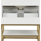 Meridian Furniture Monad 30" Genuine Marble Top, Steel And Glass Base Vanity