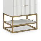 Meridian Furniture Monad 30" Genuine Marble Top, Steel And Glass Base Vanity