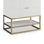 Meridian Furniture Monad 36" Genuine Marble Top, Steel And Glass Base Vanity