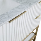 Meridian Furniture Monad 48" Genuine Marble Top, Steel And Glass Base Vanity