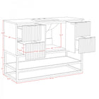 Meridian Furniture Monad 48" Genuine Marble Top, Steel And Glass Base Vanity