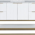 Meridian Furniture Monad 48" Genuine Marble Top, Steel And Glass Base Vanity
