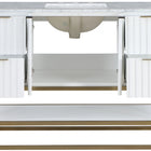 Meridian Furniture Monad 48" Genuine Marble Top, Steel And Glass Base Vanity
