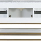 Meridian Furniture Monad 48" Genuine Marble Top, Steel And Glass Base Vanity