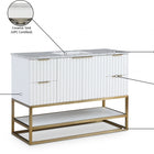 Meridian Furniture Monad 48" Genuine Marble Top, Steel And Glass Base Vanity