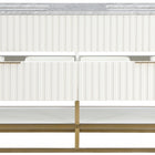Meridian Furniture Monad 60" Genuine Marble Top, Steel And Glass Base Vanity