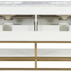 Meridian Furniture Monad 60" Genuine Marble Top, Steel And Glass Base Vanity