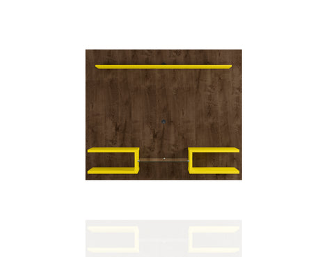 Manhattan Comfort Plaza Modern 64" TV Panel in Rustic Brown and Yellow