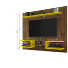 Manhattan Comfort Plaza Modern 64" TV Panel in Rustic Brown and Yellow