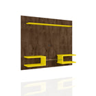 Manhattan Comfort Plaza Modern 64" TV Panel in Rustic Brown and Yellow