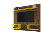 Manhattan Comfort Plaza Modern 64" TV Panel in Rustic Brown and Yellow