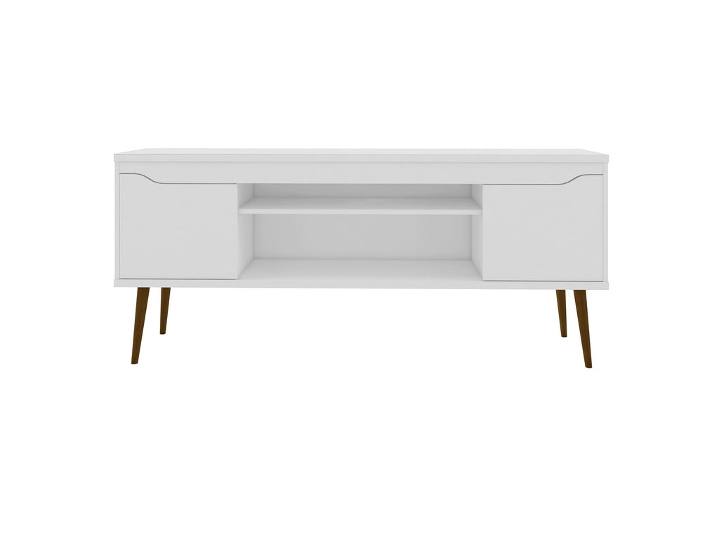 Manhattan Comfort Bradley Mid-Century Modern 63" TV Stand in White