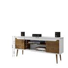 Manhattan Comfort Bradley Mid-Century Modern 63" TV Stand in Rustic Brown and White - 228BMC69