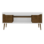 Manhattan Comfort Bradley Mid-Century Modern 63" TV Stand in Rustic Brown and White - 228BMC69