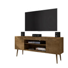 Manhattan Comfort Bradley Mid-Century Modern 63" TV Stand in Rustic Brown