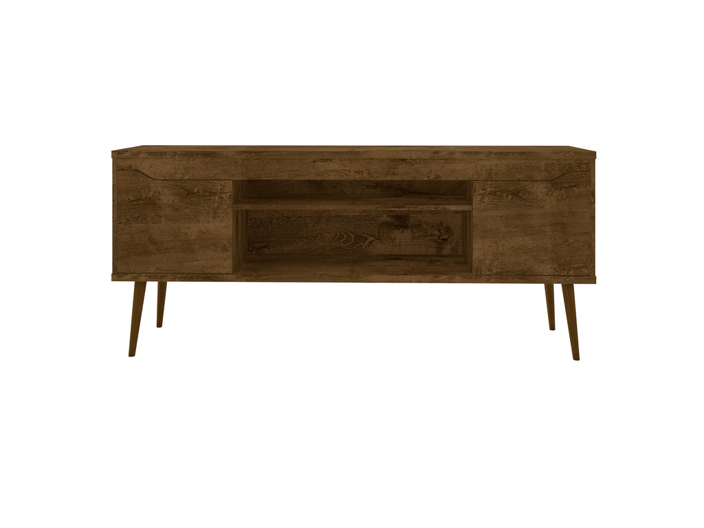 Manhattan Comfort Bradley Mid-Century Modern 63" TV Stand in Rustic Brown