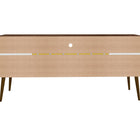 Manhattan Comfort Bradley Mid-Century Modern 63" TV Stand in Rustic Brown and Yellow