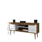 Manhattan Comfort Bradley Mid-Century Modern 63" TV Stand in Rustic Brown and White - 228BMC96