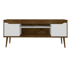 Manhattan Comfort Bradley Mid-Century Modern 63" TV Stand in Rustic Brown and White - 228BMC96