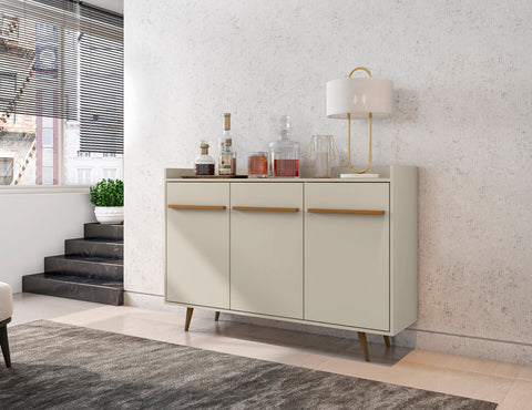 Manhattan Comfort Bradley Mid-Century Modern 54" Sideboard in Off White