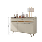 Manhattan Comfort Bradley Mid-Century Modern 54" Sideboard in Off White