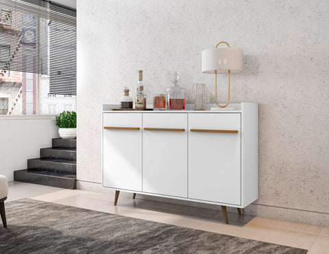 Manhattan Comfort Bradley Mid-Century Modern 54" Sideboard in White